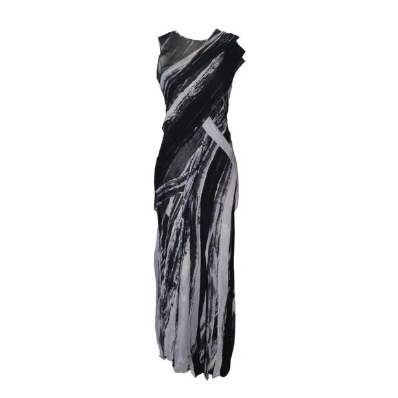 VINTAGE MAX AZRIA SPRING 2010 RUNWAY SILK MAXI DRESS w/FRONT SLIT NWT SZ S - Picture 2 of 11